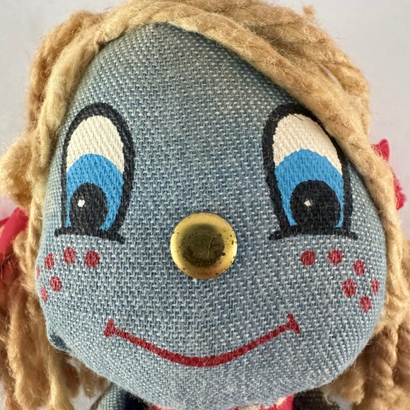 Vintage Levi Strauss Denim Rag Doll 1970s Advertising Red Tab Blonde Hair Plush - Picture 6 of 8